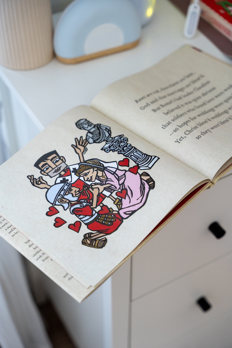Open Page Saint Valentine the Kindhearted by Ned Bustard